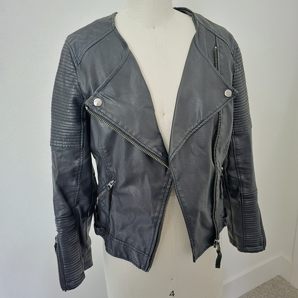 TopShop Petite faux leather jacket in size 2